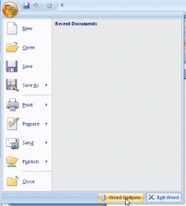 Word Options